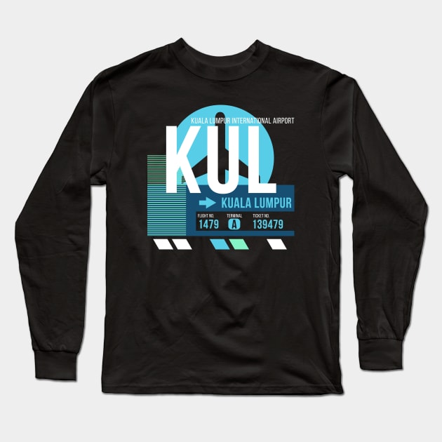 Kuala Lumpur (KUL) Airport Code Baggage Tag Long Sleeve T-Shirt by SLAG_Creative